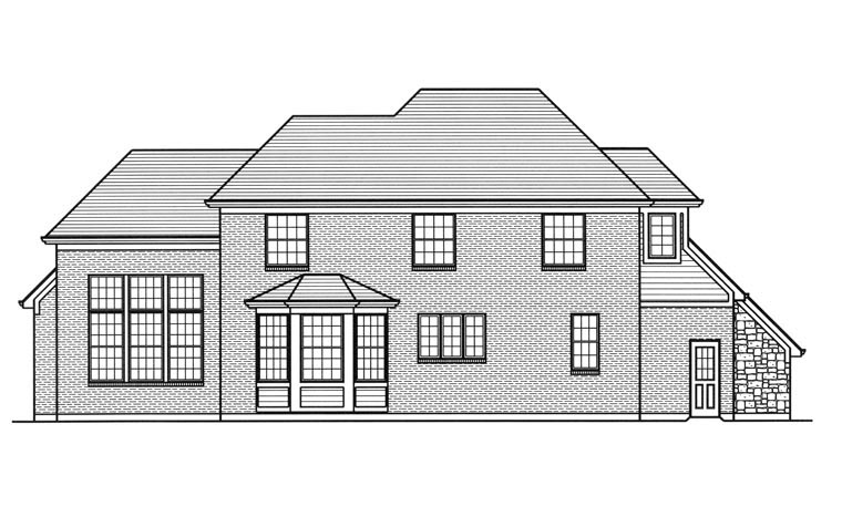 Traditional Rear Elevation of Plan 98660