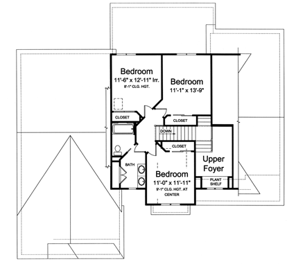 House Plan 98661 Second Level Plan