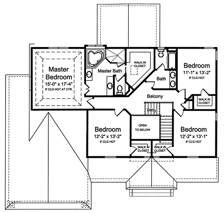 House Plan 98663 Second Level Plan