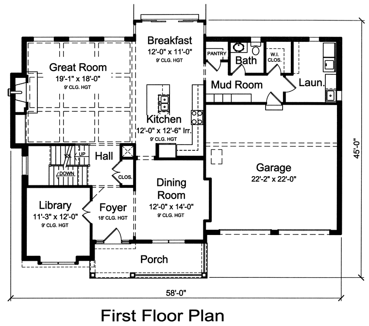 Colonial Country Traditional Level One of Plan 98666