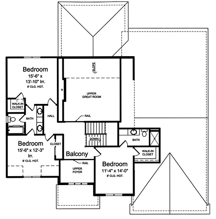 House Plan 98670 Second Level Plan