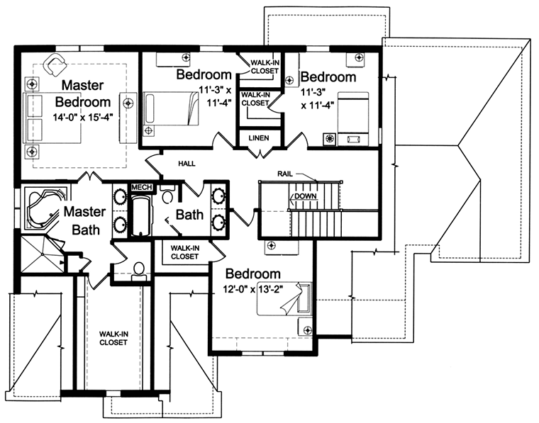 European Traditional Tudor Level Two of Plan 98672