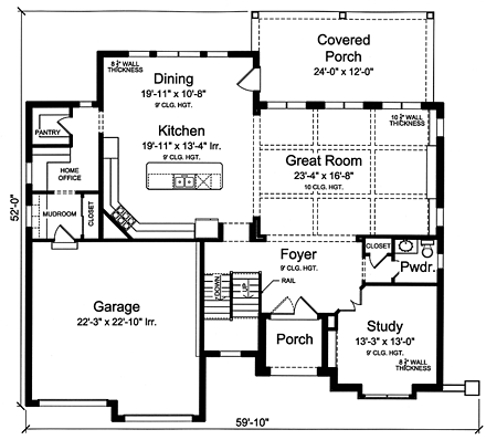 House Plan 98673 First Level Plan