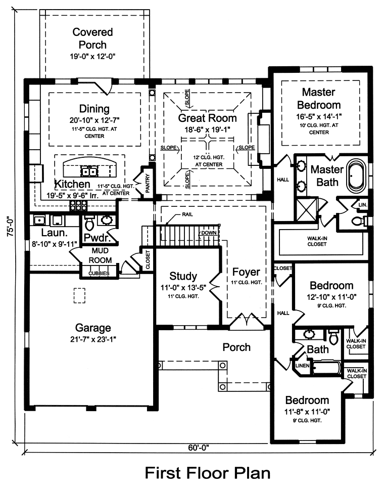 European French Country Traditional Level One of Plan 98674