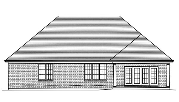 European Traditional Rear Elevation of Plan 98676