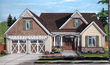 Country Craftsman Traditional Elevation of Plan 98677