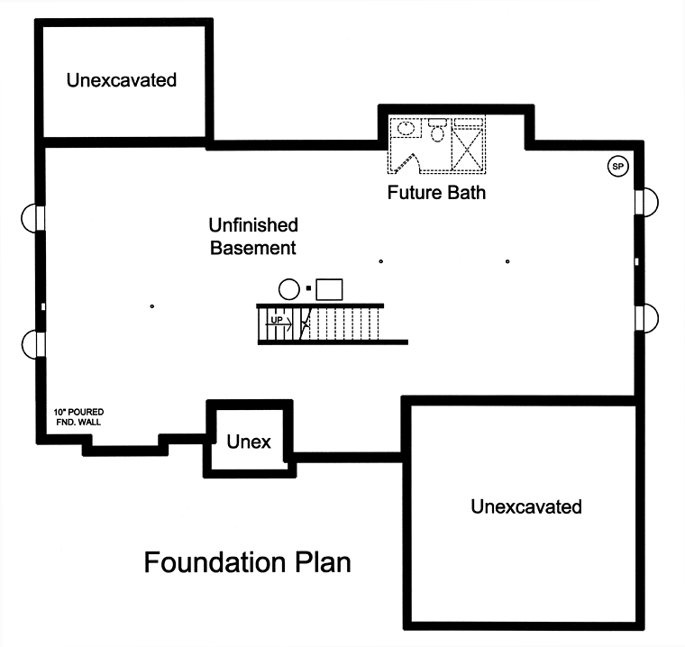 Craftsman European Traditional Lower Level of Plan 98678