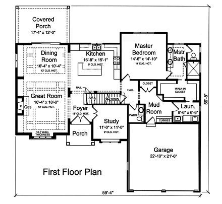 House Plan 98678 First Level Plan