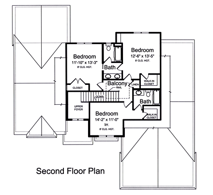 House Plan 98678 Second Level Plan