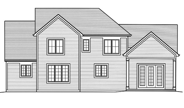 Craftsman European Traditional Rear Elevation of Plan 98678