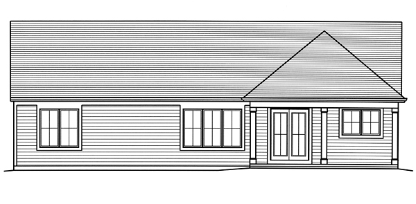Cottage Craftsman Traditional Rear Elevation of Plan 98679