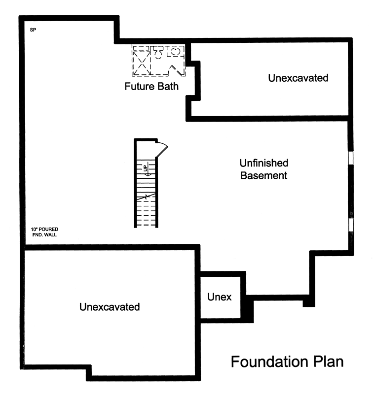 Contemporary Lower Level of Plan 98681