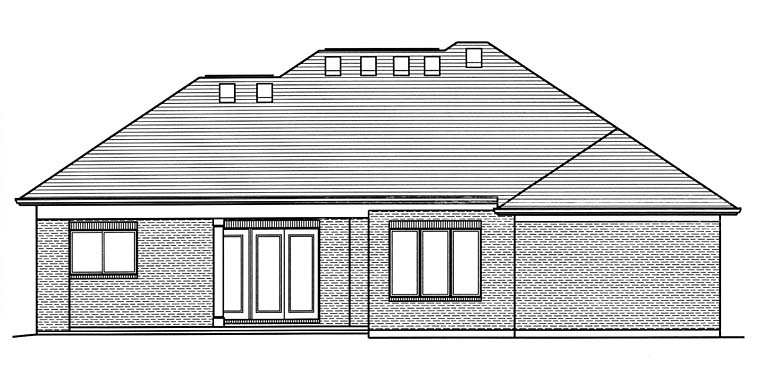 Contemporary Rear Elevation of Plan 98681