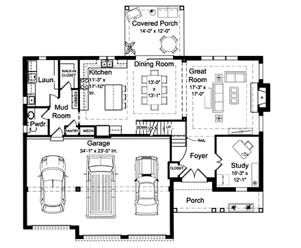 House Plan 98682 First Level Plan