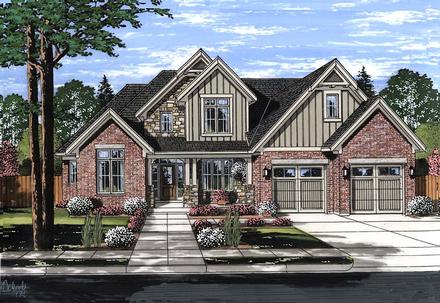 Country Craftsman Southern Traditional Elevation of Plan 98684