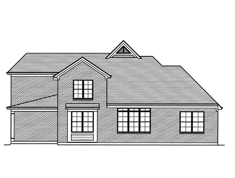 Country Craftsman Southern Traditional Rear Elevation of Plan 98684