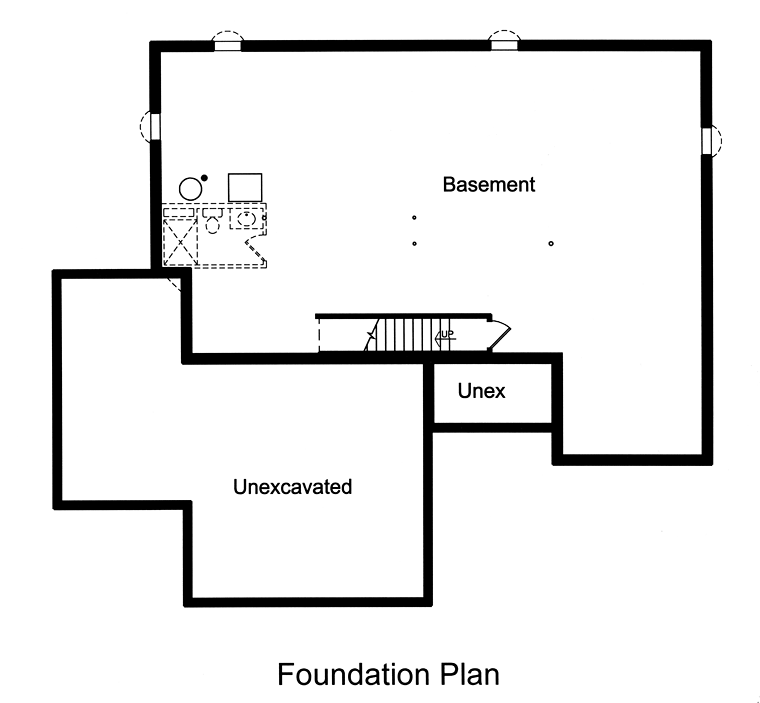 Cottage Country Craftsman European Traditional Lower Level of Plan 98685