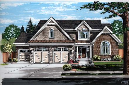 Cottage Country Craftsman European Traditional Elevation of Plan 98685
