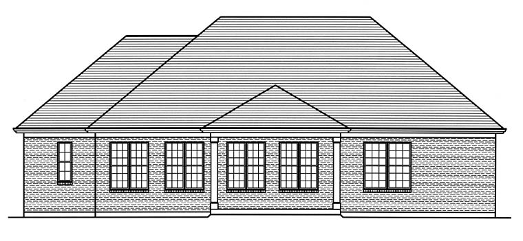 European Southern Traditional Rear Elevation of Plan 98686