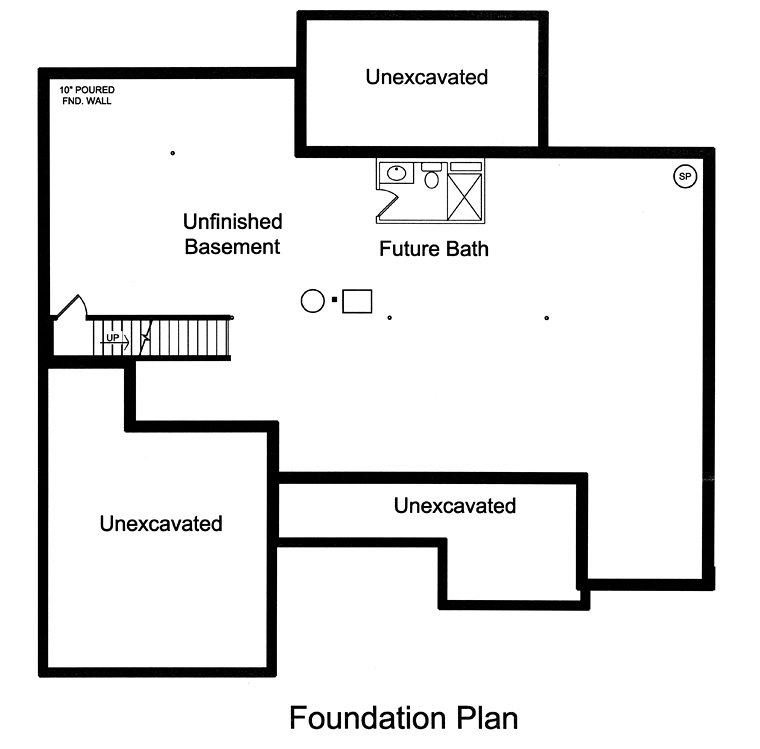 Cottage Country Craftsman Southern Traditional Lower Level of Plan 98687