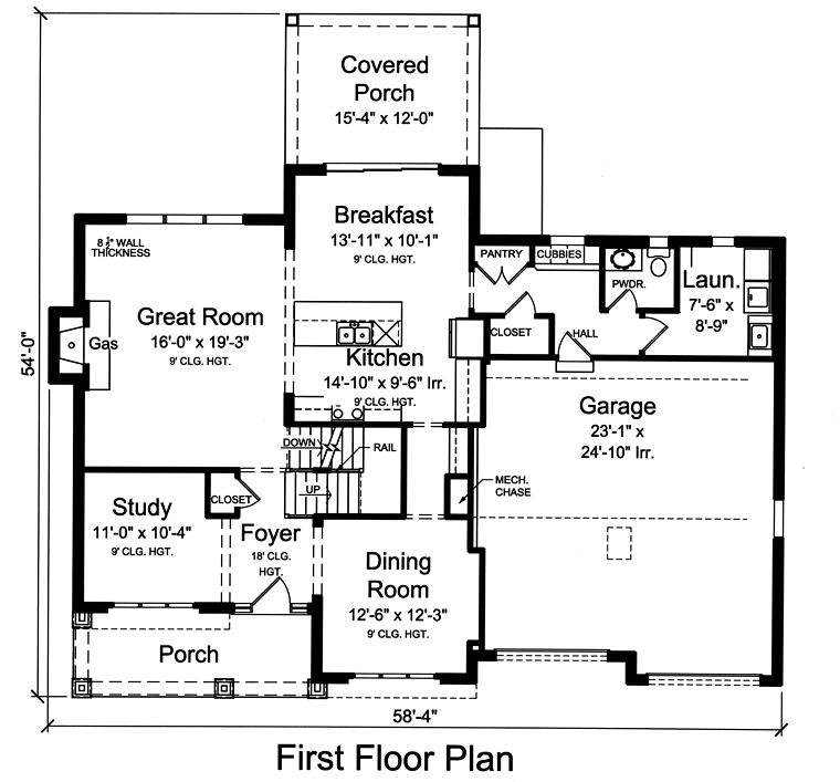 Colonial Southern Traditional Level One of Plan 98688