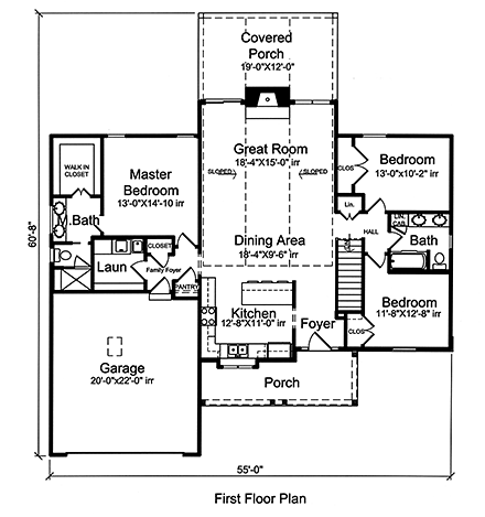 House Plan 98695 First Level Plan