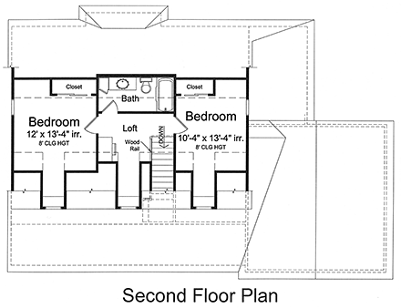 House Plan 98696 Second Level Plan