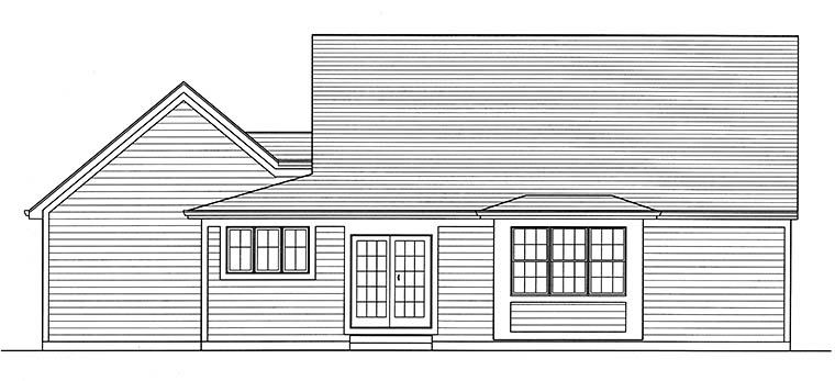 Cape Cod Country Rear Elevation of Plan 98696