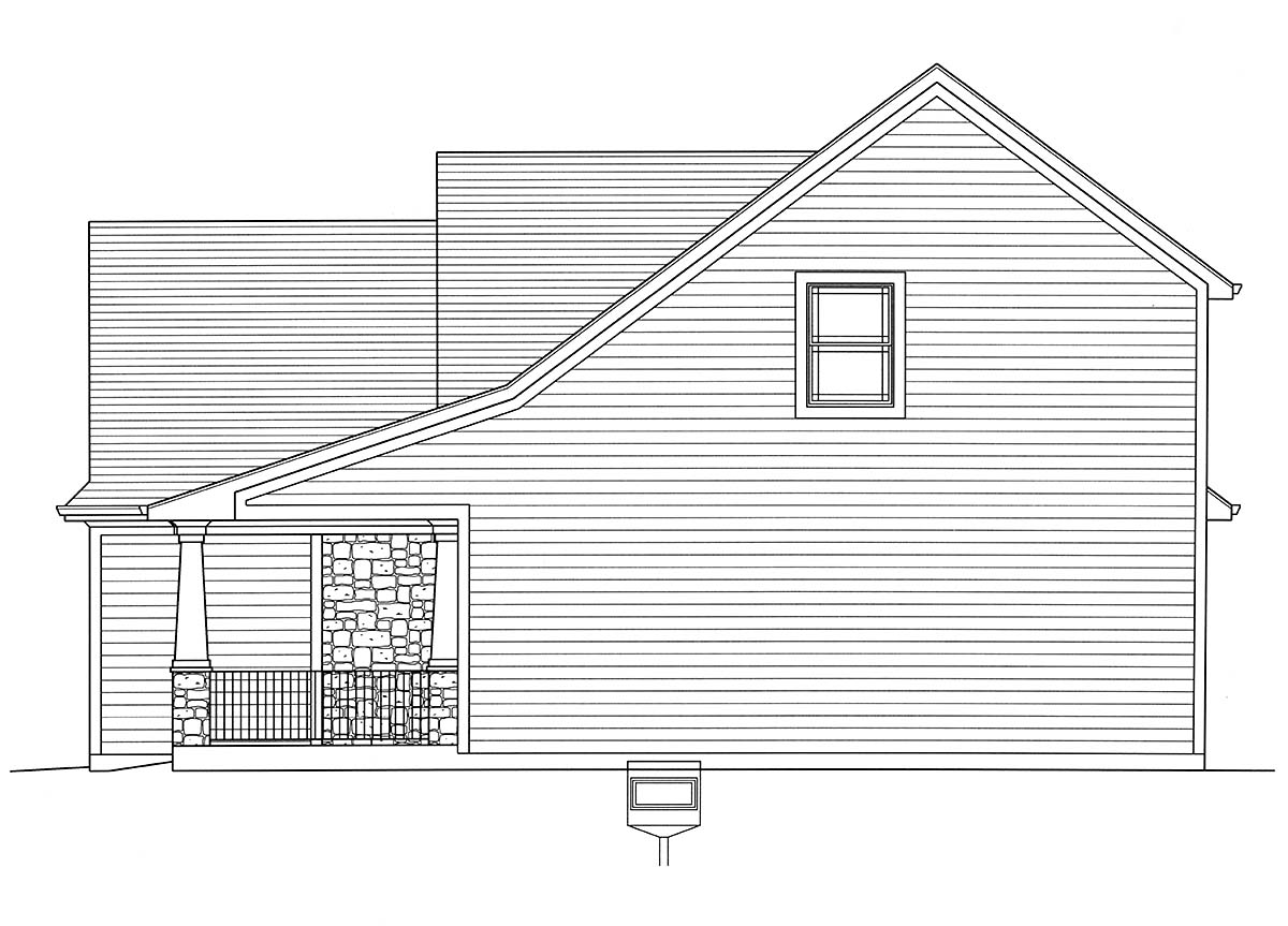 Bungalow, Cape Cod, Cottage Plan with 2025 Sq. Ft., 4 Bedrooms, 3 Bathrooms, 2 Car Garage Picture 2