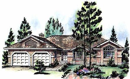 Florida Mediterranean One-Story Ranch Elevation of Plan 98802