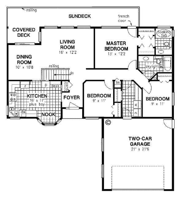 Mediterranean One-Story Level One of Plan 98804