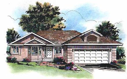 Mediterranean One-Story Elevation of Plan 98804