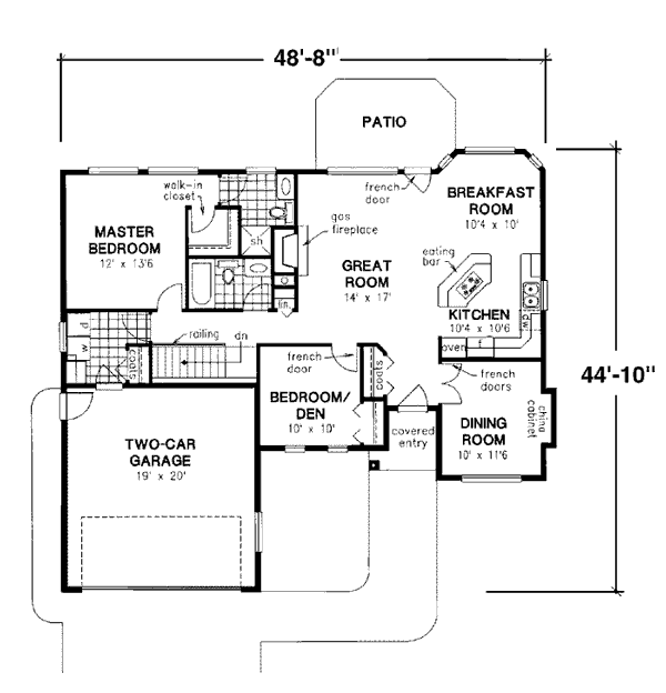 Florida Mediterranean One-Story Level One of Plan 98813