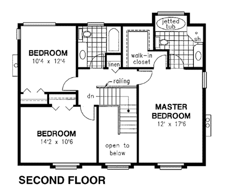 House Plan 98815 Second Level Plan