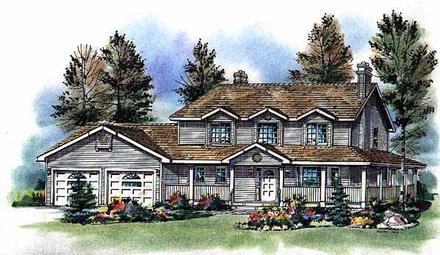 Country Farmhouse Elevation of Plan 98815