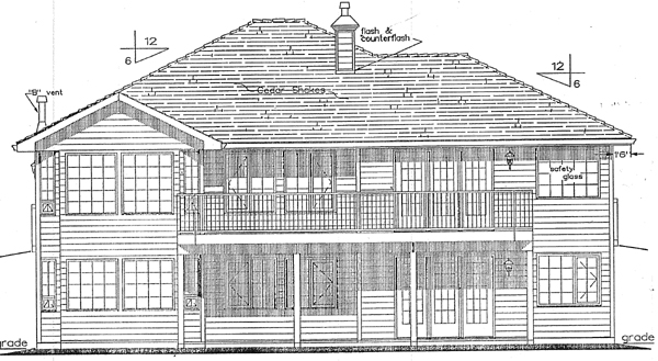 Bungalow Mediterranean Rear Elevation of Plan 98818