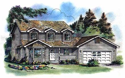 Cape Cod Country Elevation of Plan 98823