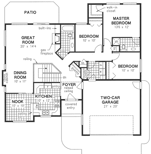 European One-Story Level One of Plan 98828