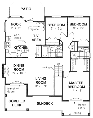 House Plan 98833 Second Level Plan