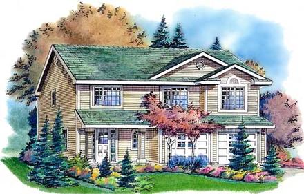 Narrow Lot Traditional Elevation of Plan 98834