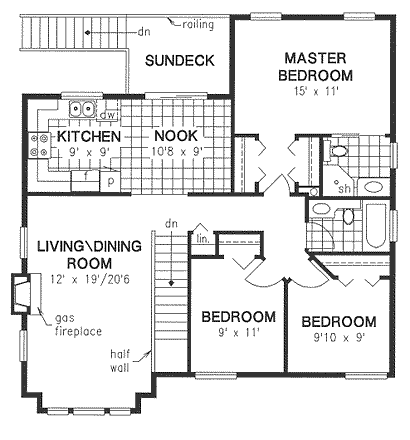 House Plan 98838 Second Level Plan