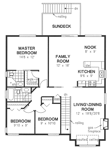 House Plan 98839 Second Level Plan