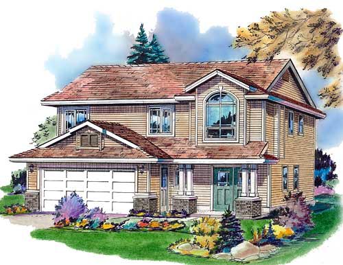 Plan 98839 | Traditional Style with 3 Bed, 2 Bath, 2 Car Garage