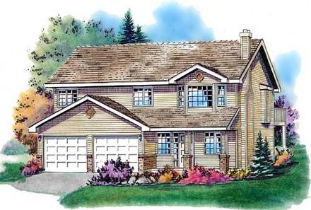 Narrow Lot Traditional Elevation of Plan 98842