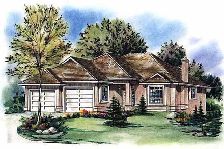 Narrow Lot One-Story Ranch Elevation of Plan 98843