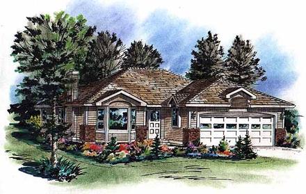 Bungalow Narrow Lot One-Story Ranch Elevation of Plan 98845