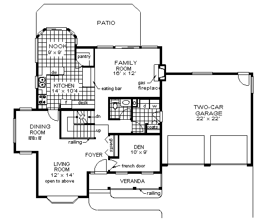 Farmhouse Level One of Plan 98848
