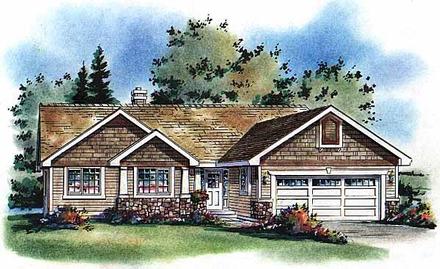 Bungalow Craftsman One-Story Ranch Elevation of Plan 98849