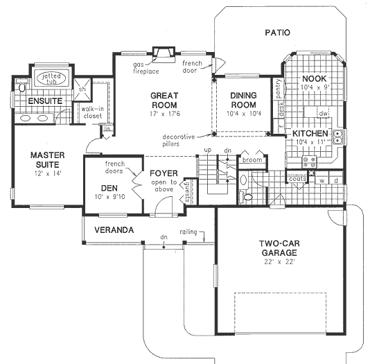 Country Craftsman Farmhouse Level One of Plan 98850