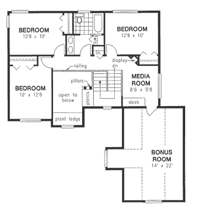 Country Craftsman Farmhouse Level Two of Plan 98850